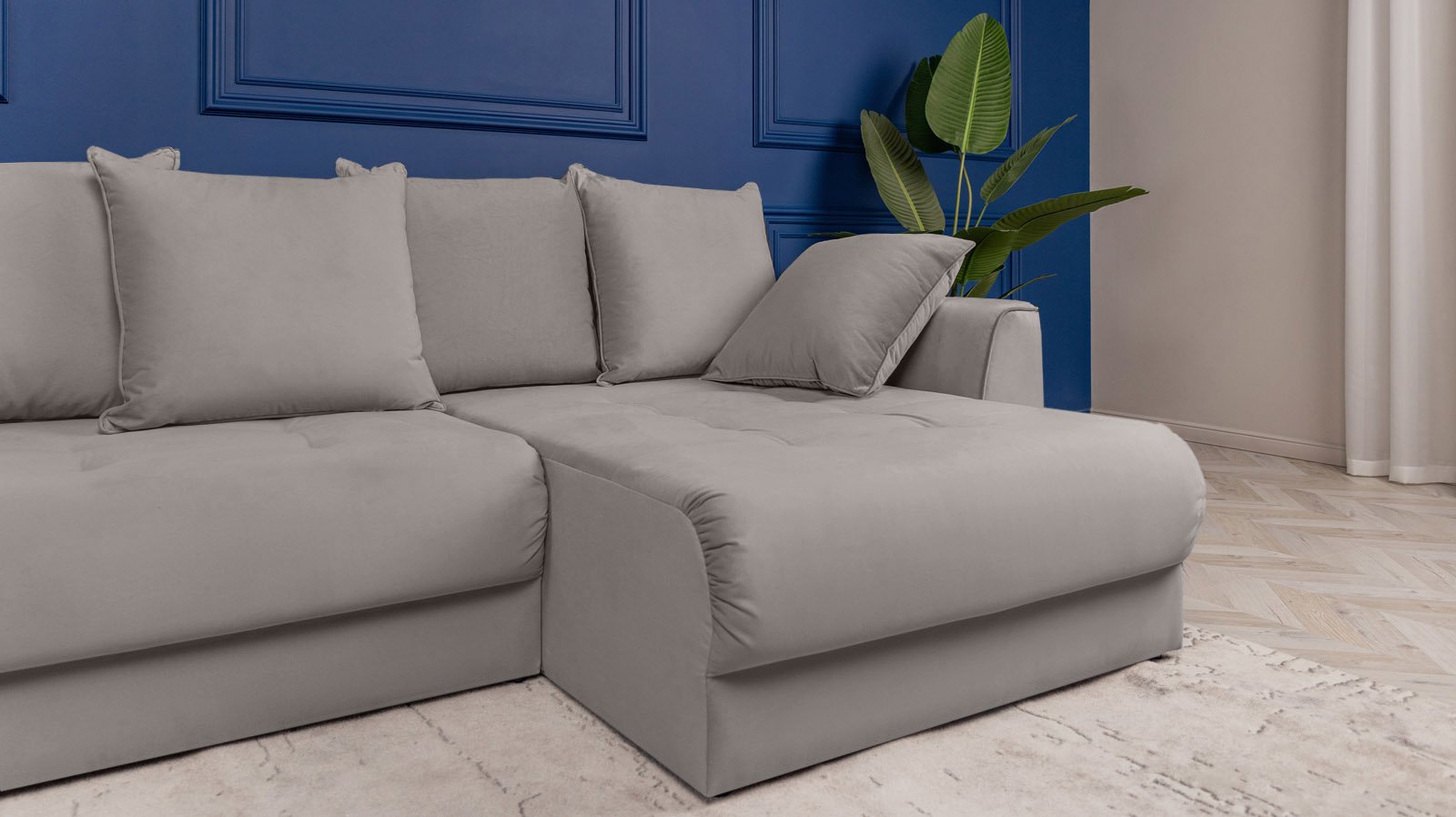 Диван угловой Monako New, Тк. Casanova Grey 156x356 — купить в Озерце