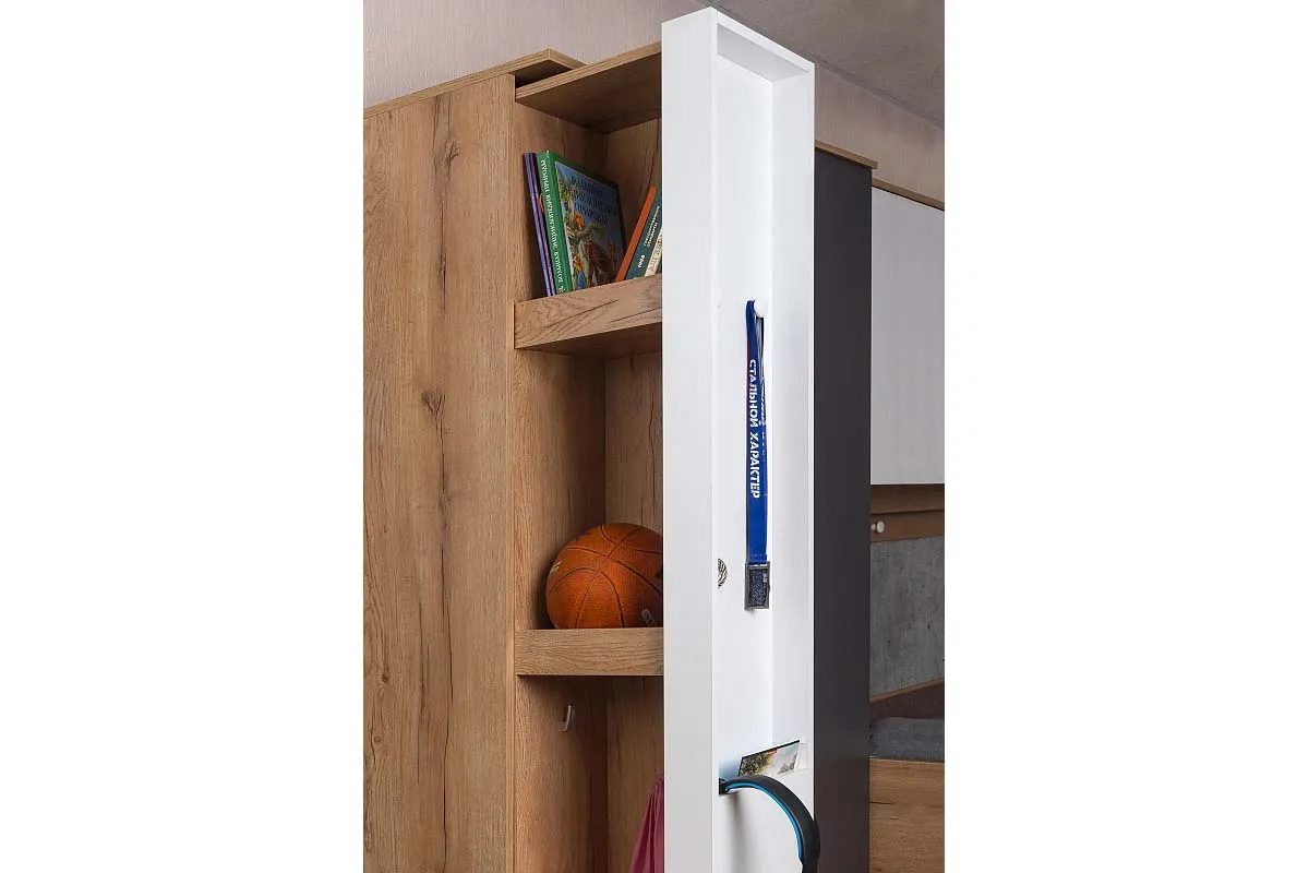 Детская Лойс (Дуб золотистый/Белый/Графит) — Мебель-центр Озерцо