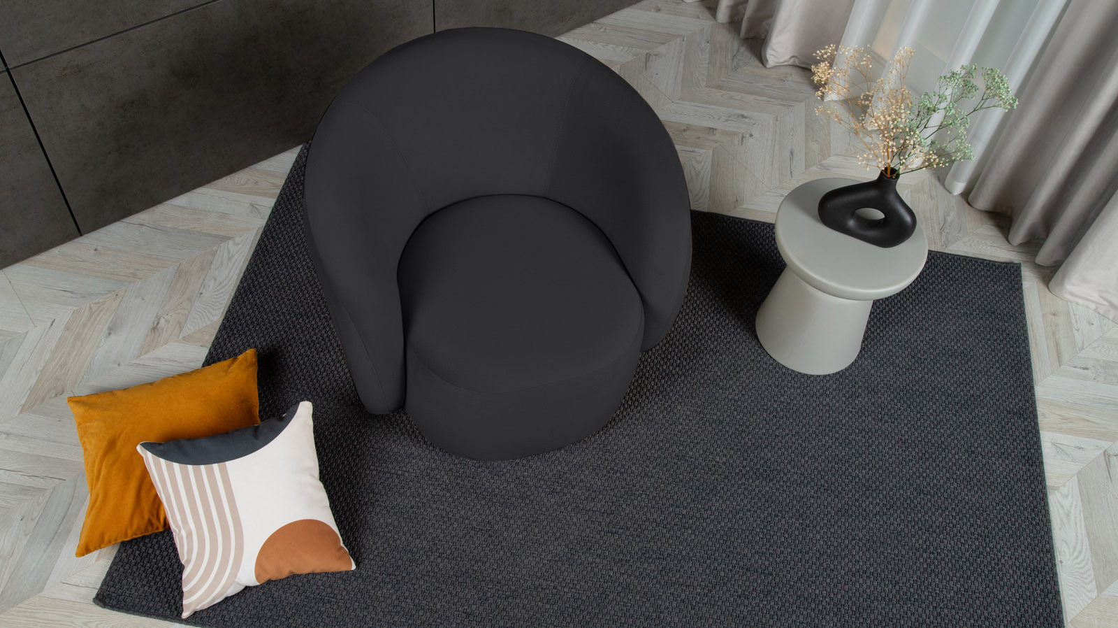 Кресло поворотное Nuage, ткань Sky Velvet 38 86x90 — купить в Озерце