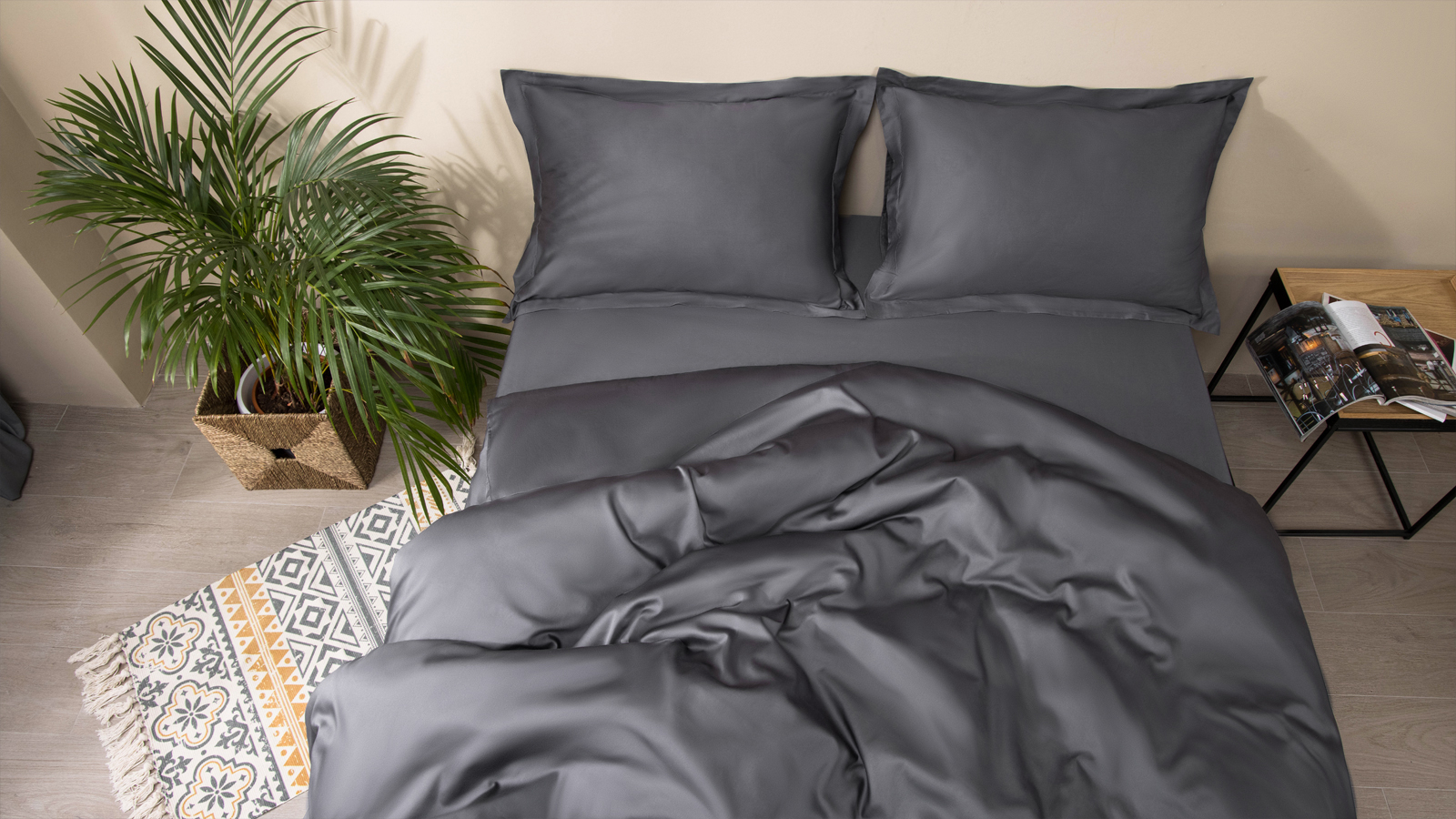 Постельное белье Askona Home, цвет Графит 200x220, без простыни в мебель-центре Озерцо