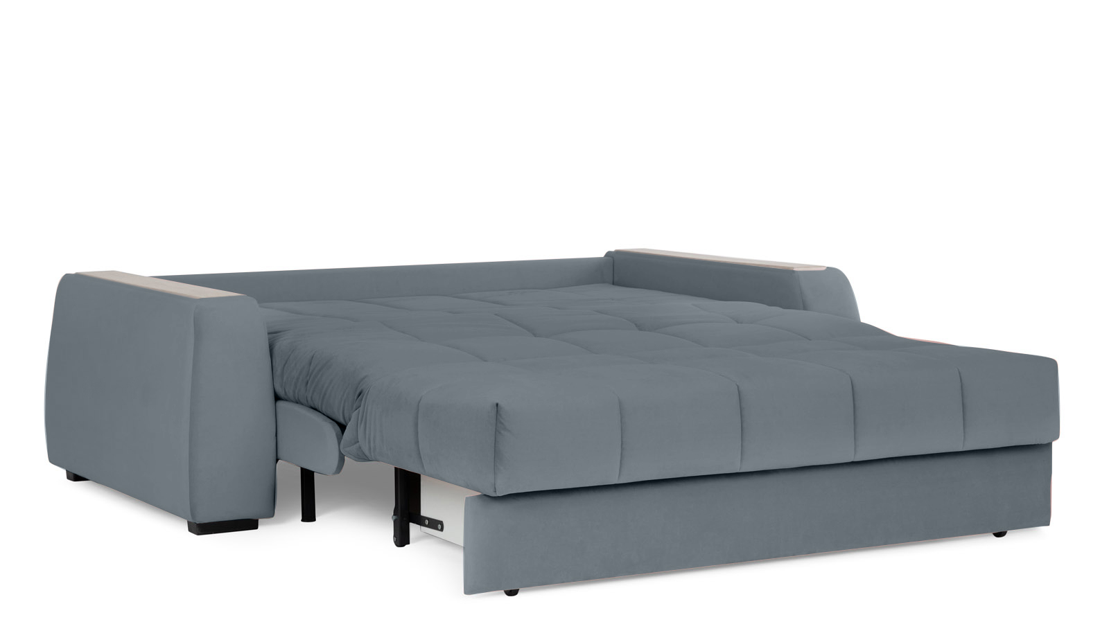 Диван - кровать Domo Pro с накладкой цвета ясень, стежка квадрат, ткань Sky Velvet 18 140x216 — в мебель-центре Озерцо