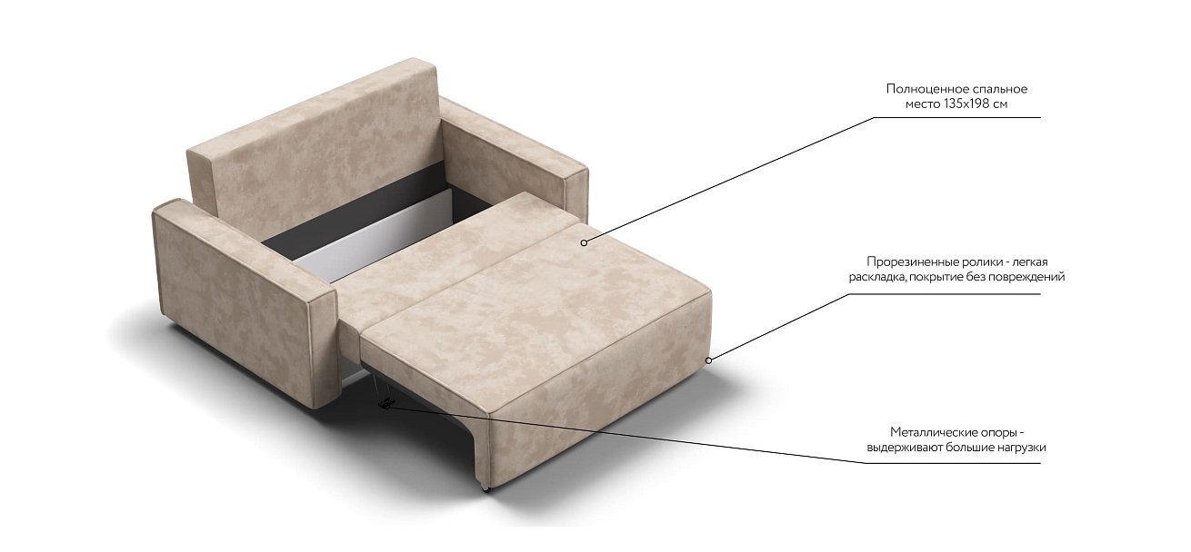 Диван NORD Compact велюр Alkantara пепел — купить в Озерце