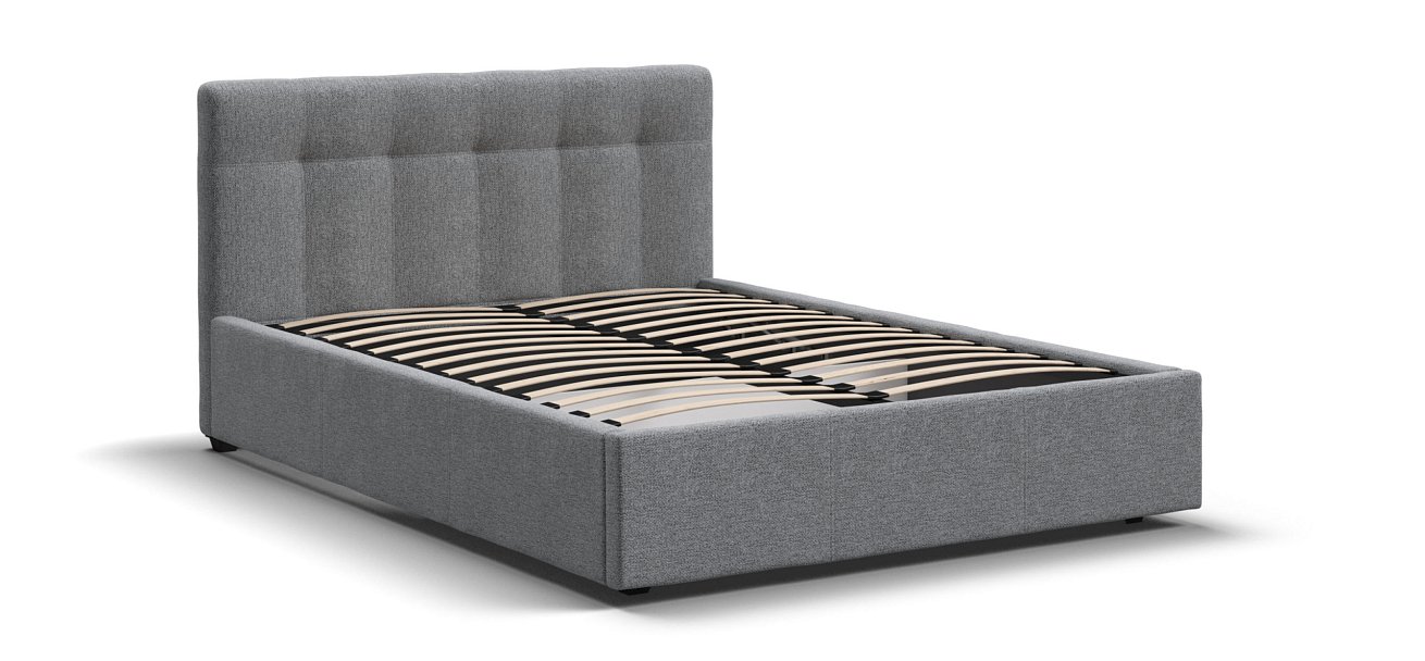 Кровать Белла 140*200 с ПМ рогожка Malmo серая - купить в Озерце