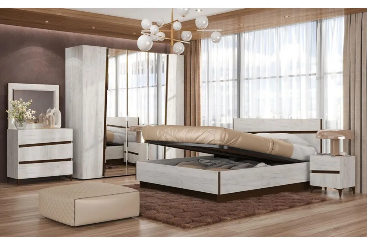 Шкаф для одежды и белья Крафт КТ11 (Дуб Крафт белый/Венге) в мебель-центре Озерцо