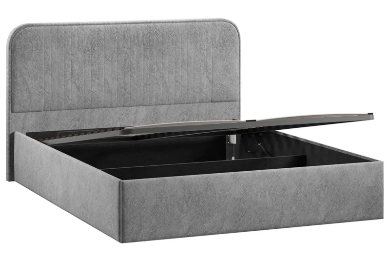 Кровать Тиффани c подъемным механизмом Тип 1 и заглушиной 180х200 (Микровелюр / Wellmart Silver) - купить в Озерце