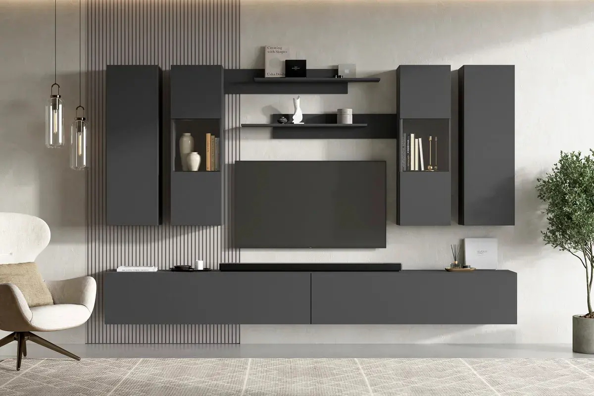 Тумба навесная Оникс-1 (Графит) — Мебель-центр Озерцо