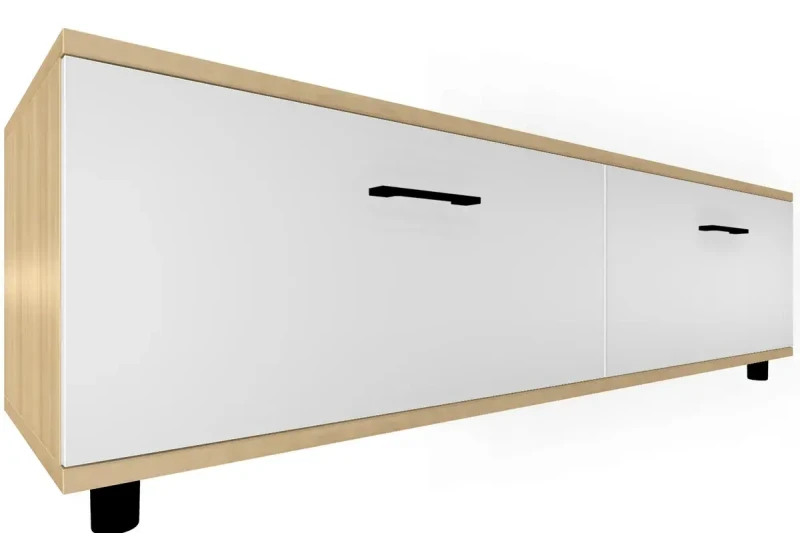 Тумба ТБ-5039-АС-БГ (Ясень Асахи/Белый Бриллиант Глянцевый) — Мебель-центр Озерцо