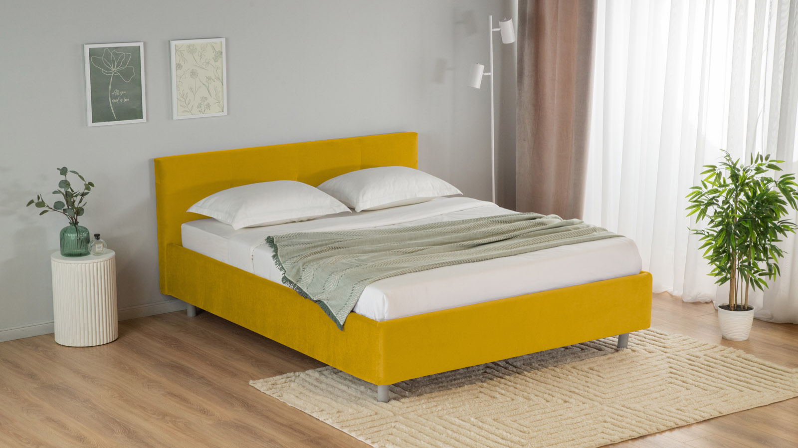 Кровать с ортопедической решеткой Vanessa nova, ткань Sky Velvet 30, 120x200 - купить в Озерце