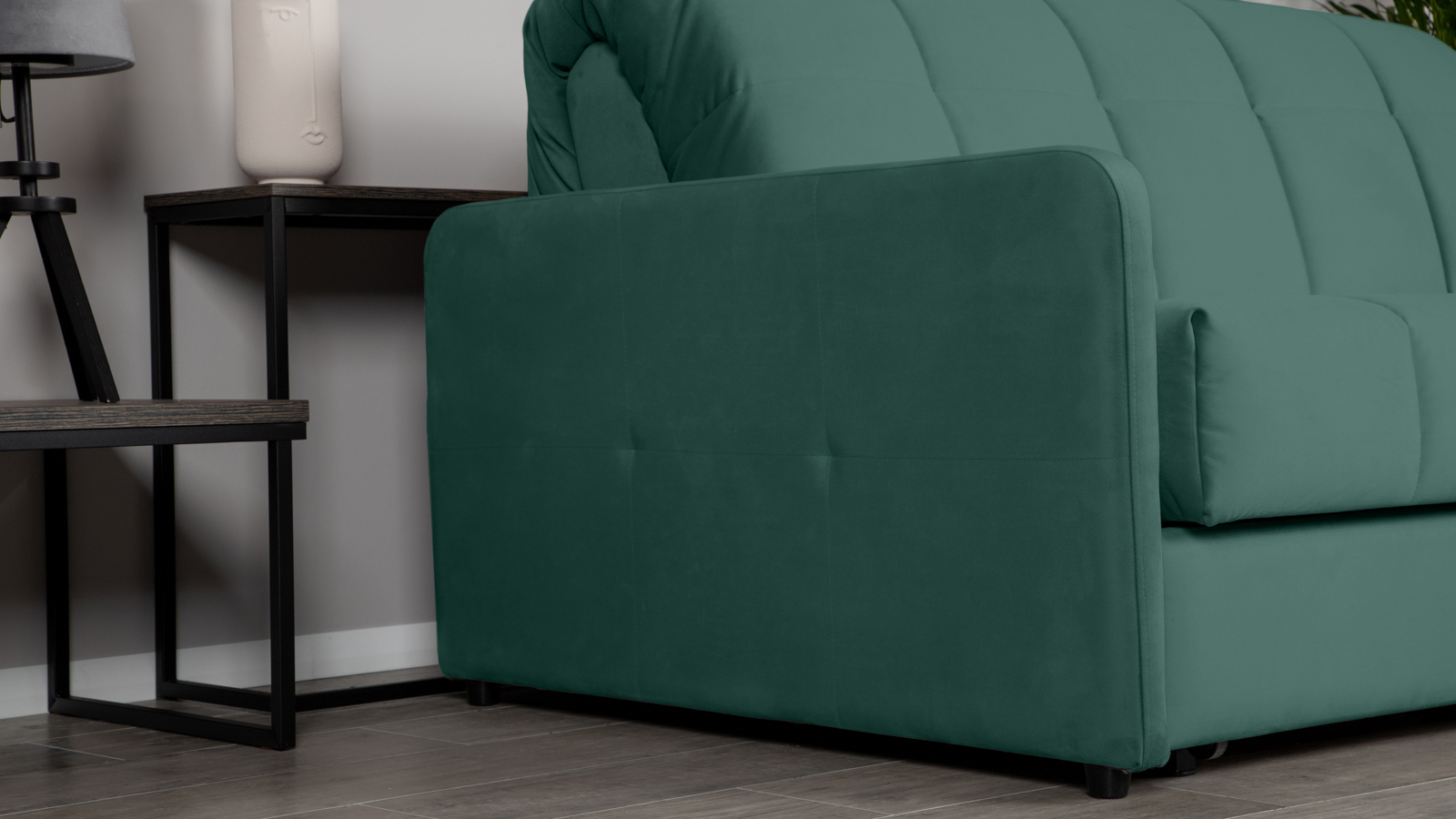 Диван - кровать Domo Pro с узкими подлокотниками, стежка квадрат, ткань Casanova Seawave 140x216 — купить в Озерце