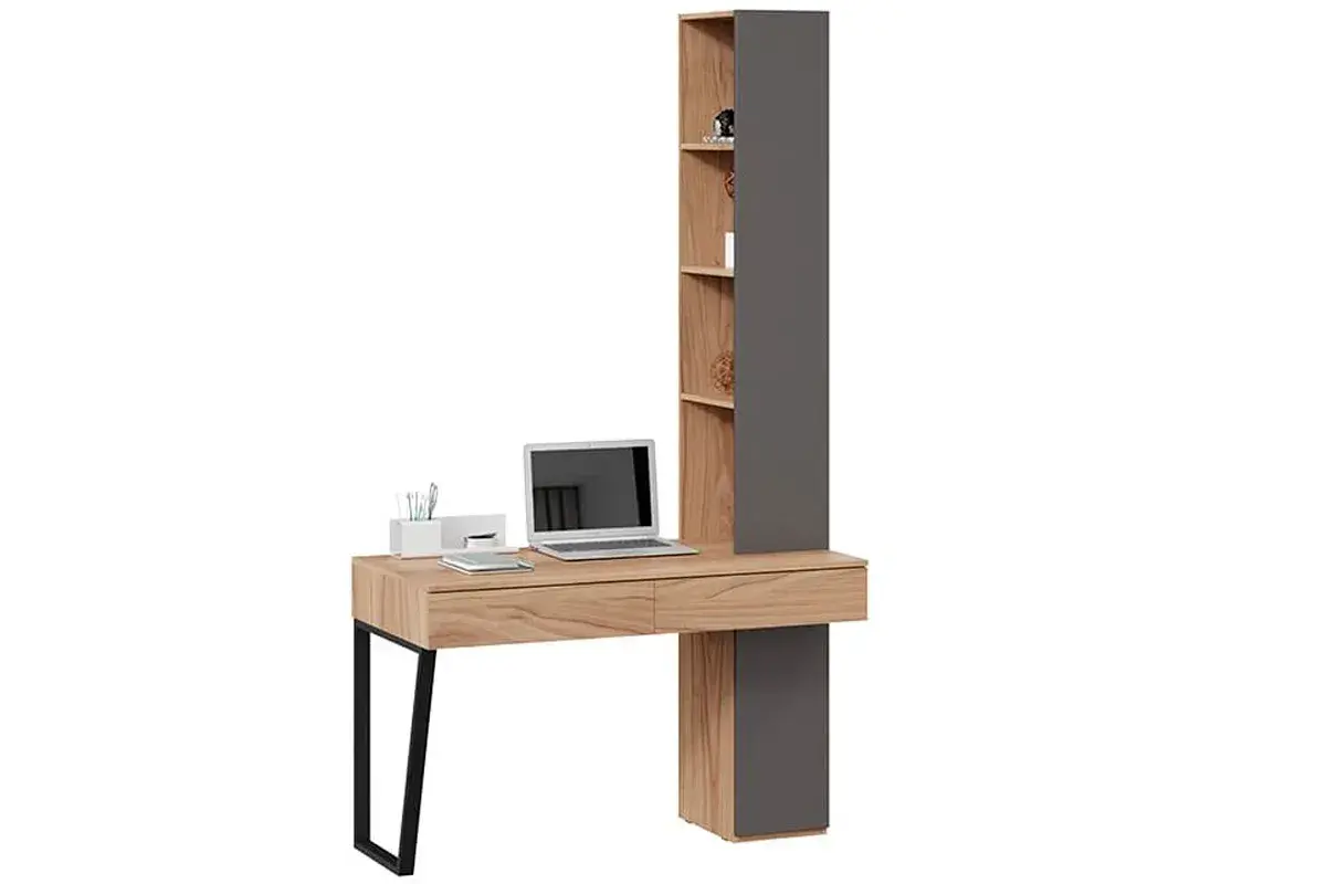 Спальный гарнитур Порто №5 ГН-393.005 (Яблоня Беллуно/Графит софт/Стекло сатин черное) - купить в Озерце