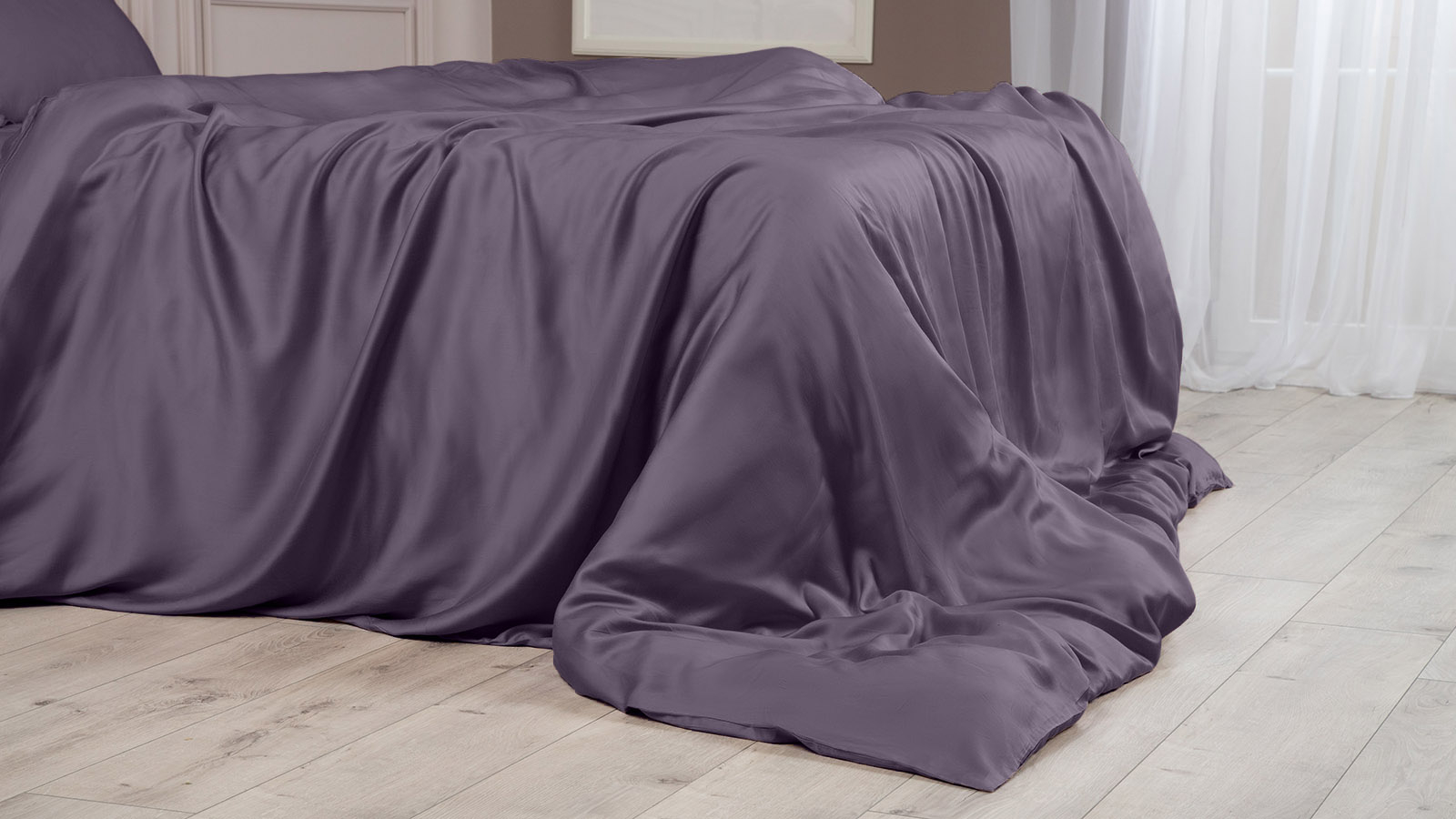 Постельное белье Comfort Solid Tencel, цвет: Аметистовый (евро) 200x220, без простыни в мебель-центре Озерцо