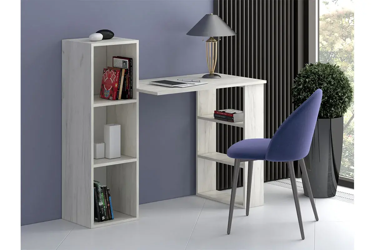 Стол письменный Лаки тип 1 (Дуб Крафт Белый) — Мебель-центр Озерцо