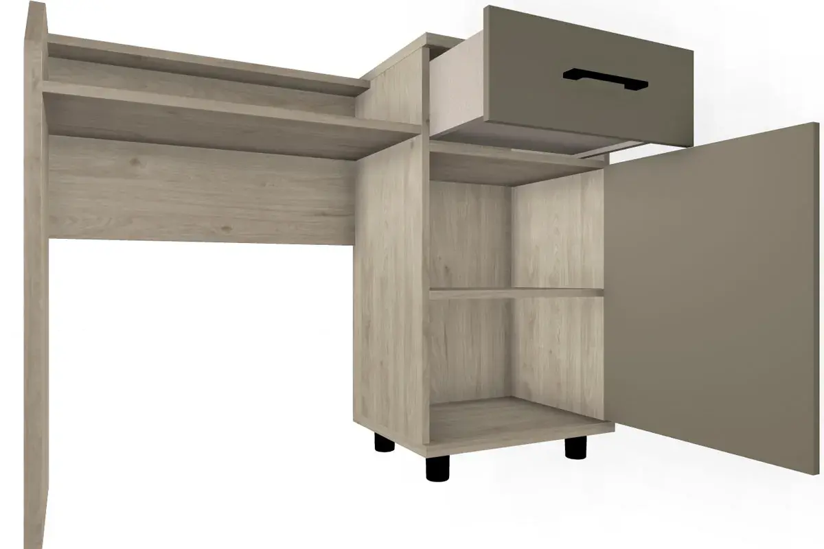 Стол туалетный СТ-5001-ГС-ЛМ (Гикори Джексон Светлый/Латте Матовый) — Мебель-центр Озерцо