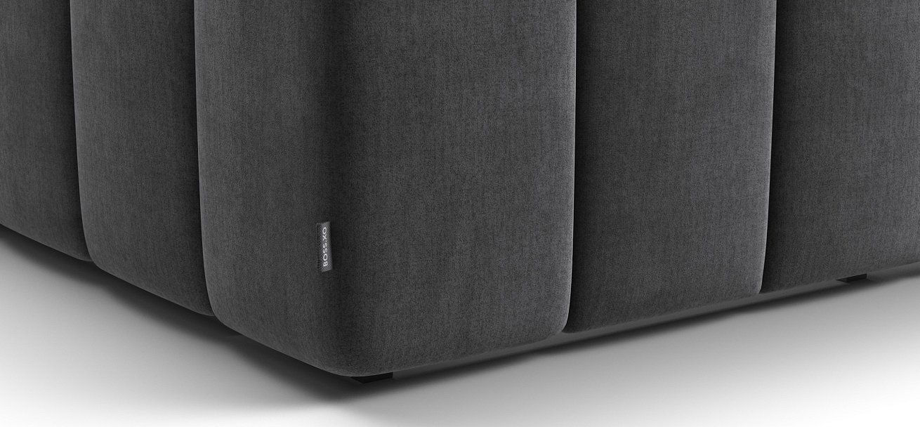 Босс ХО Кровать 180*200 Велюр Монолит серый - купить в Озерце