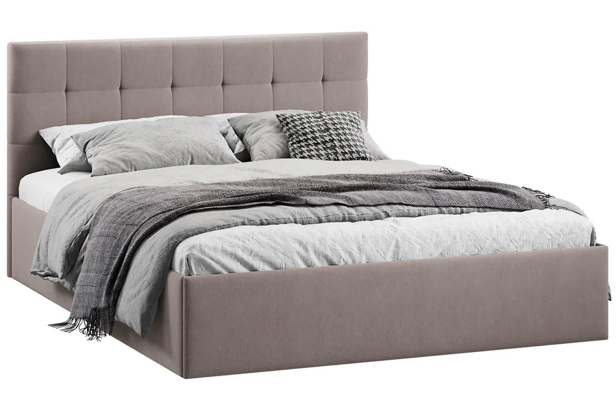 Кровать Джоли Тип 1 с ПМ и заглушиной 160х200 (Велюр/Мокко темный) - купить в Озерце