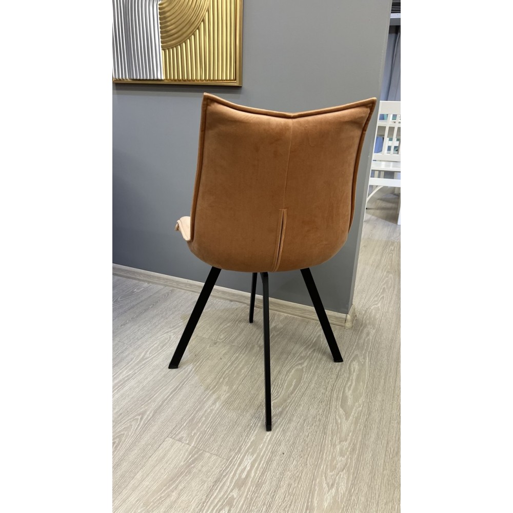 Стул поворотный 360 ИЗИ муар черный/персик KRA16 - купить в Озерце