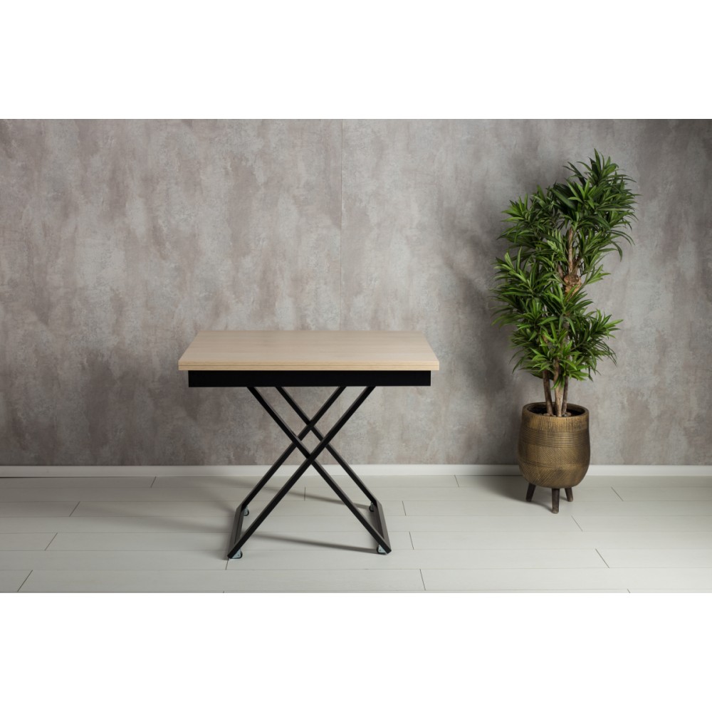 Стол-трансформер Apollo шамони светлый/подстолье черный - купить в Озерце