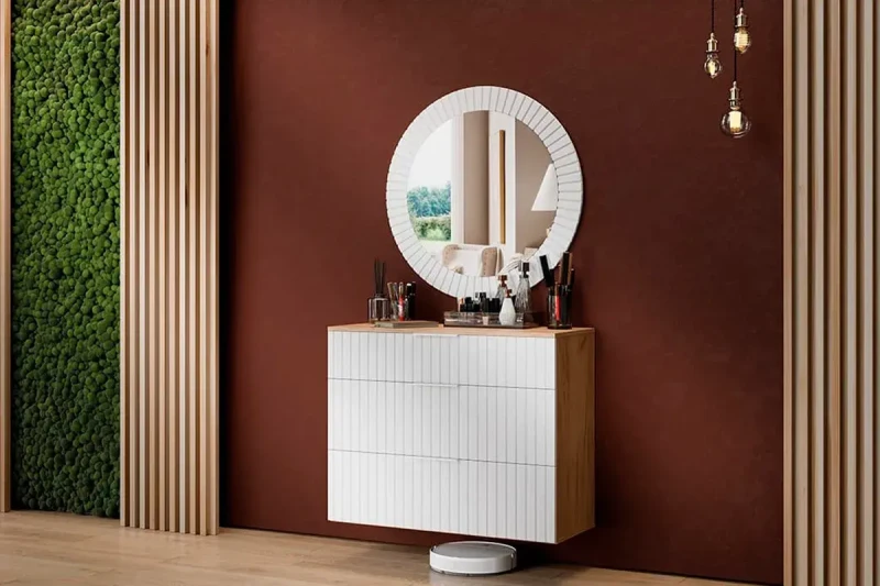 Прихожая Хилтон № 10 (Дуб Крафт золотой/Белый матовый) — Мебель-центр Озерцо