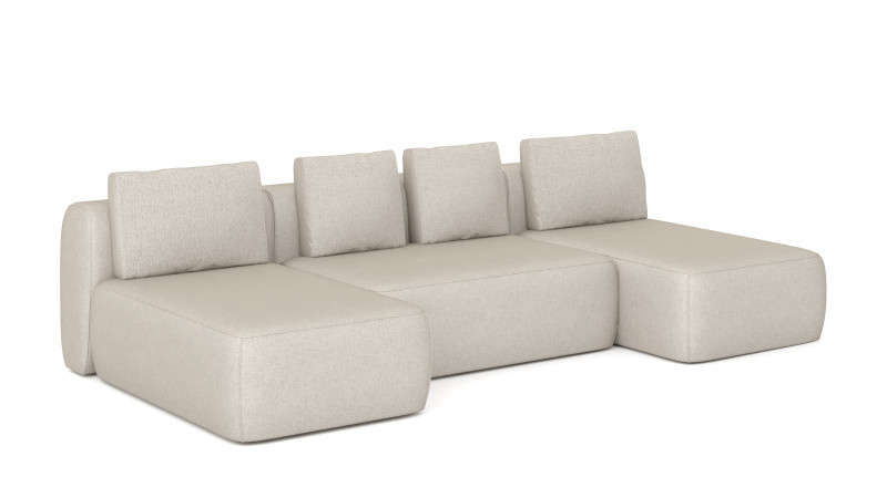 Диван модульный 3-секционный Molto 125+125+125 ткань Forte 01 147x300 — купить в Озерце