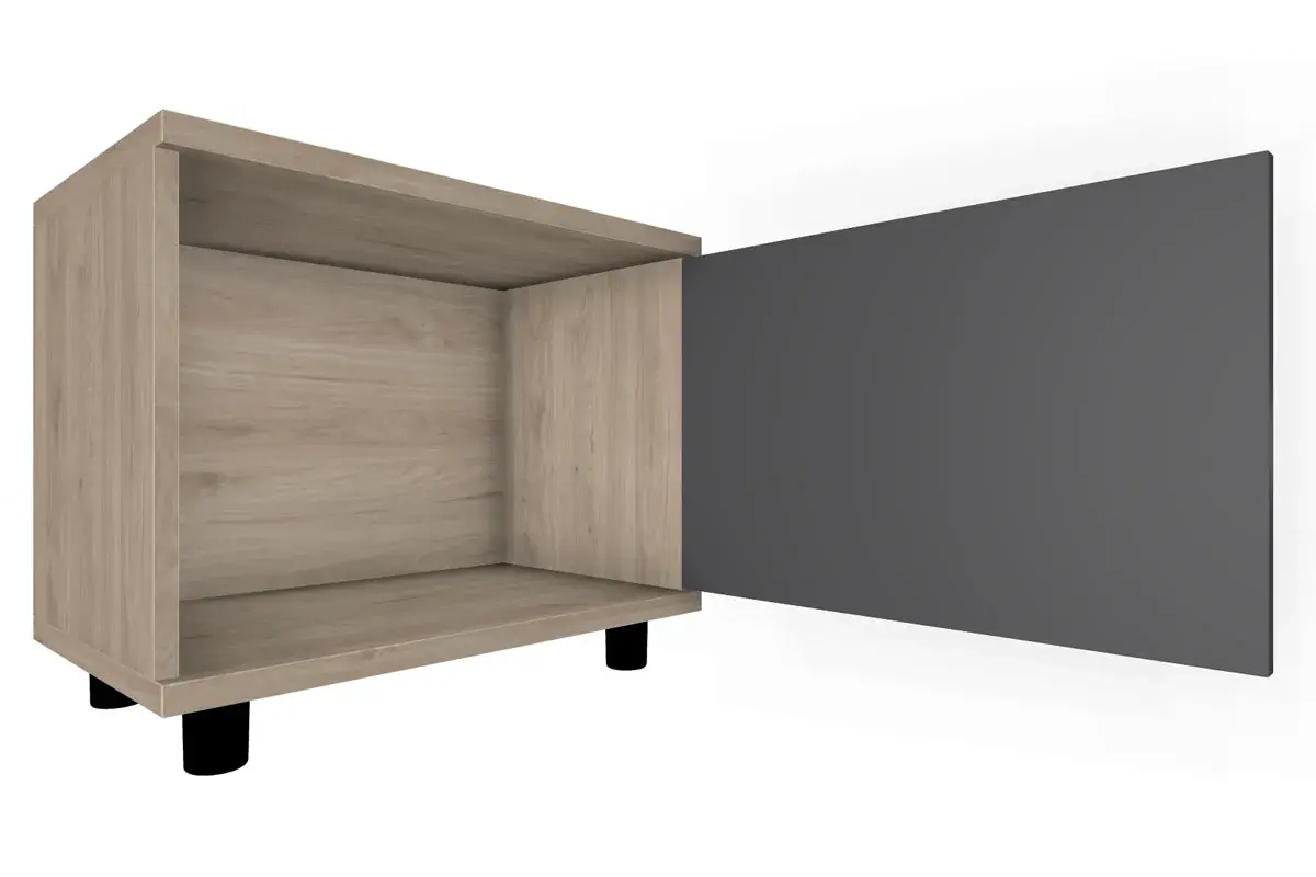 Тумба ТБ-5052-ГС-АМ (Гикори Джексон Светлый/Антрацит Матовый) — Мебель-центр Озерцо