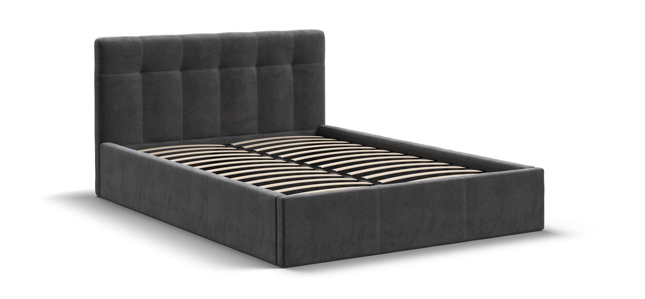 Кровать Белла 140*200 велюр Monolit серая - купить в Озерце