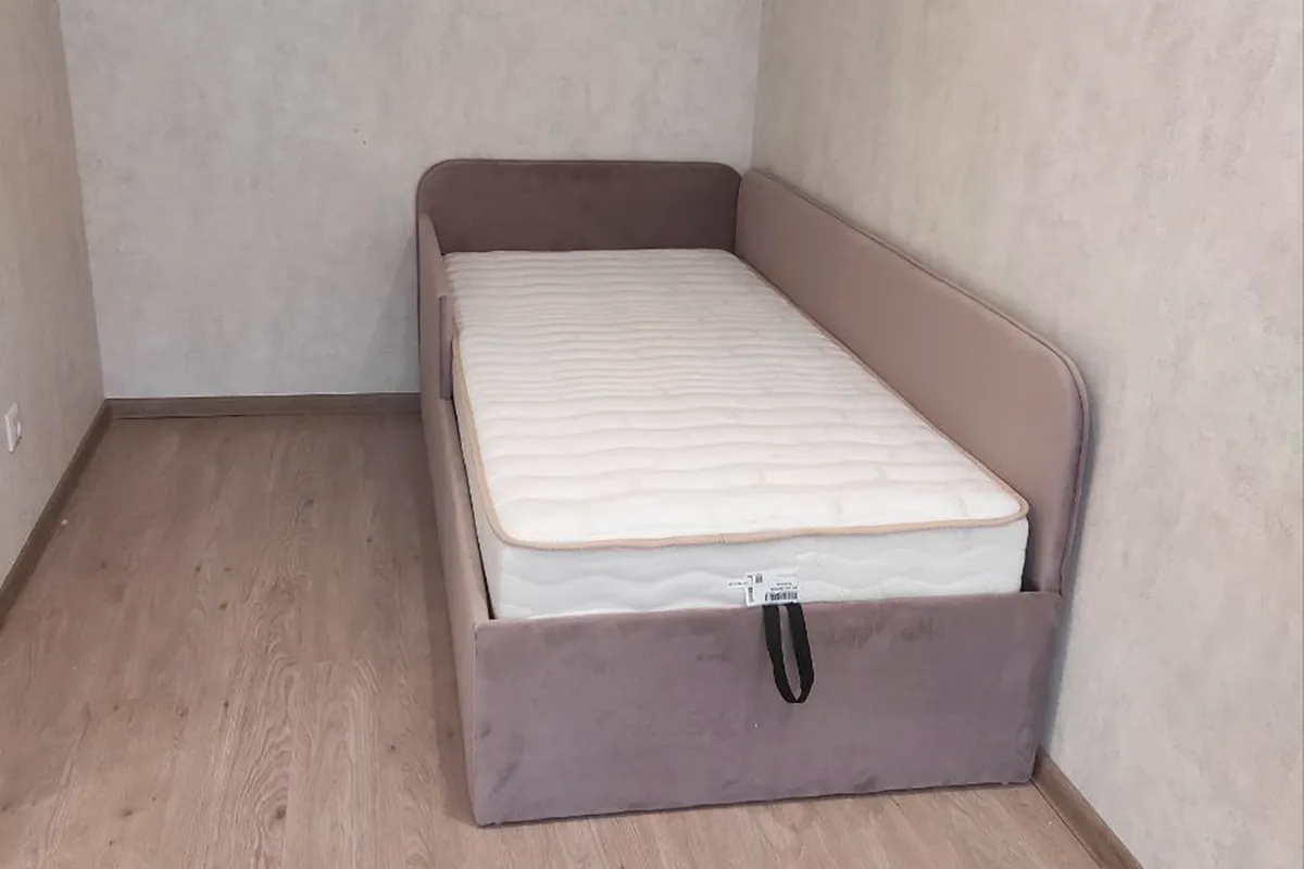Кровать угловая Джеки с ПМ (122) 90х200 (Розовый/California 390) - купить в Озерце
