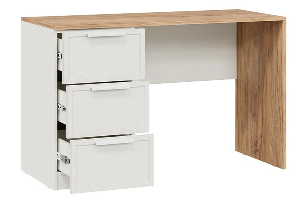 Стол письменный Стелла Тип 1 (Белый  Холст/Белый Жемчуг/Яблоня Беллуно) — Мебель-центр Озерцо