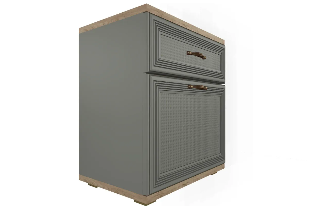 Готовый комплект для спальни СК-1024-ГС-СО-В (Гикори Джексон Светлый/Серый Оникс/Велюр) - купить в Озерце