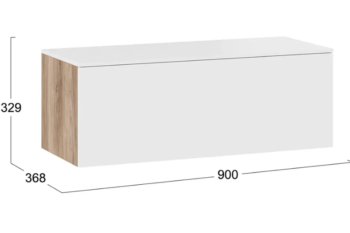 Тумба Порто ТД-393.03.12 для теле- и радиоаппаратуры (Яблоня Беллуно/Белый софт) — Мебель-центр Озерцо
