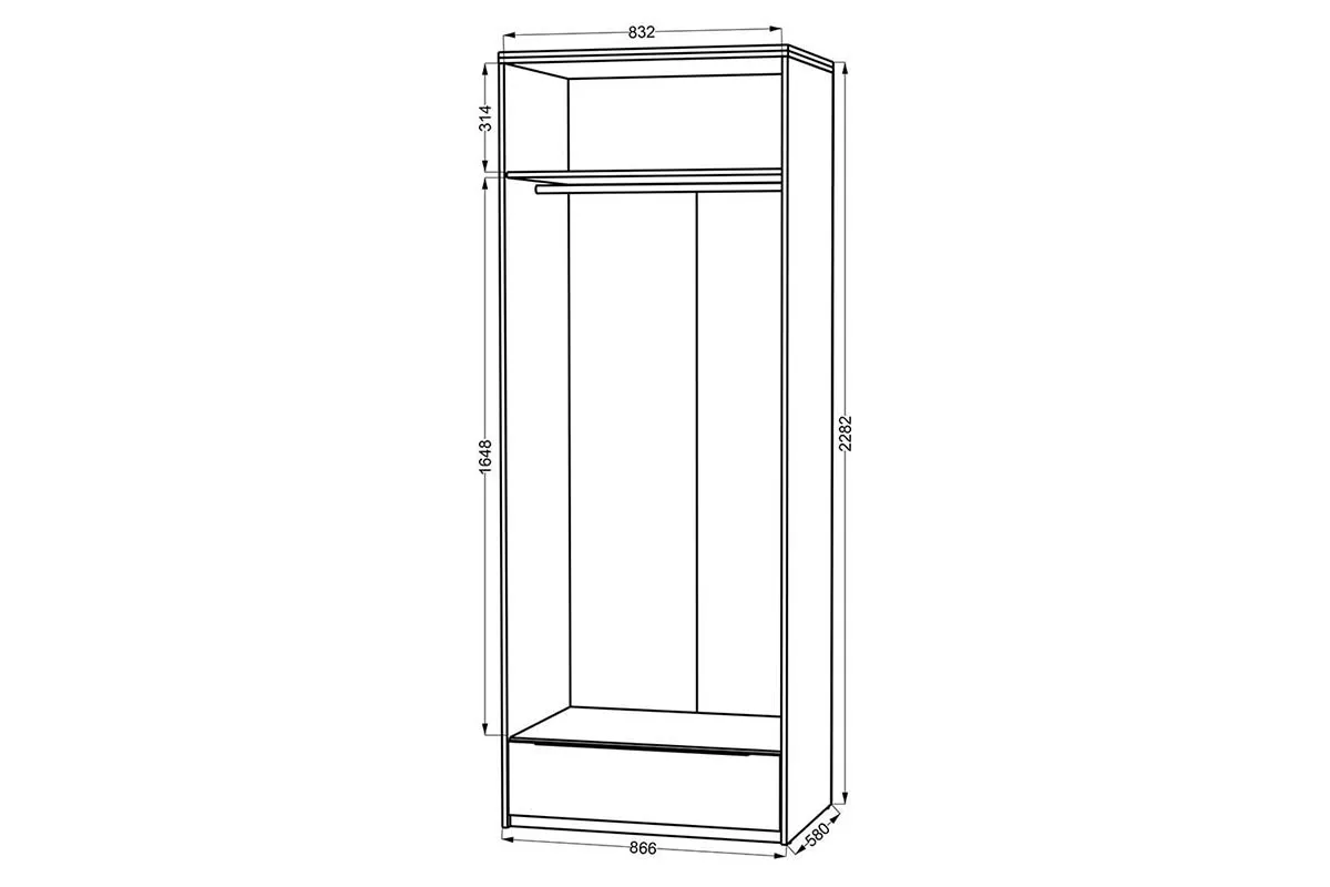 Шкаф 2-х дверный Scandica Wilma б/з в мебель-центре Озерцо