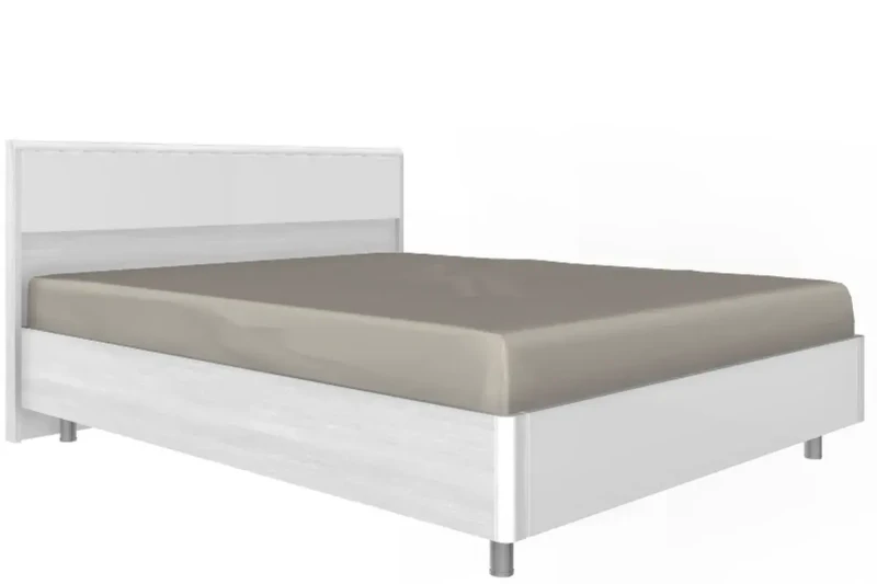 Кровать КР-5003-СЯ-БГ 160х200 (Снежный Ясень/Белый Бриллиант Глянцевый) - купить в Озерце