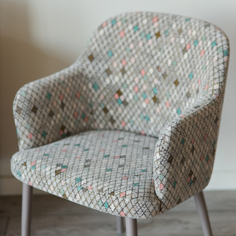 Стул МОНИКА муар розовый/ткань ромб - купить в Озерце