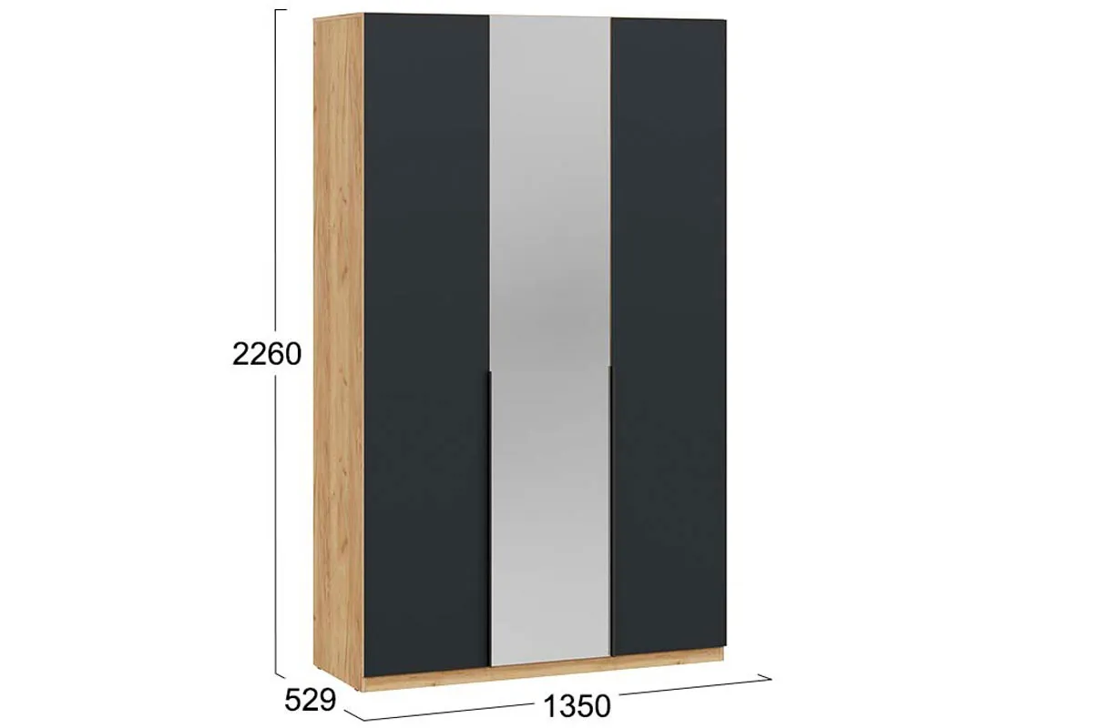 Шкаф комбинированный Джоли (Дуб Крафт золотой/Графит матовый) в мебель-центре Озерцо
