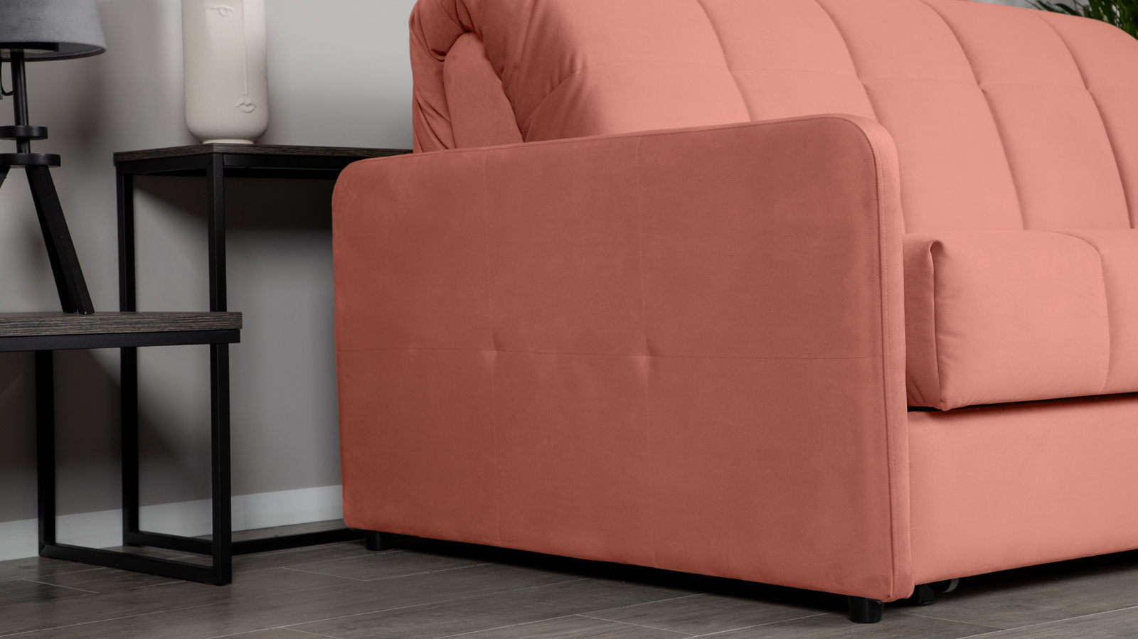 Диван - кровать Domo Pro с узкими подлокотниками, стежка квадрат, ткань Casanova Marsala 140x216 — купить в Озерце