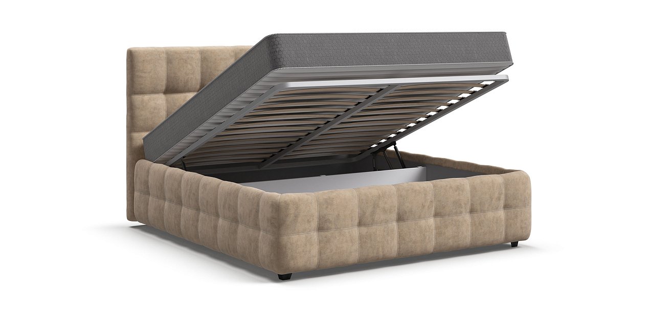 Босс Кровать+ПМ 160*200 Велюр Роял шампань - купить в Озерце