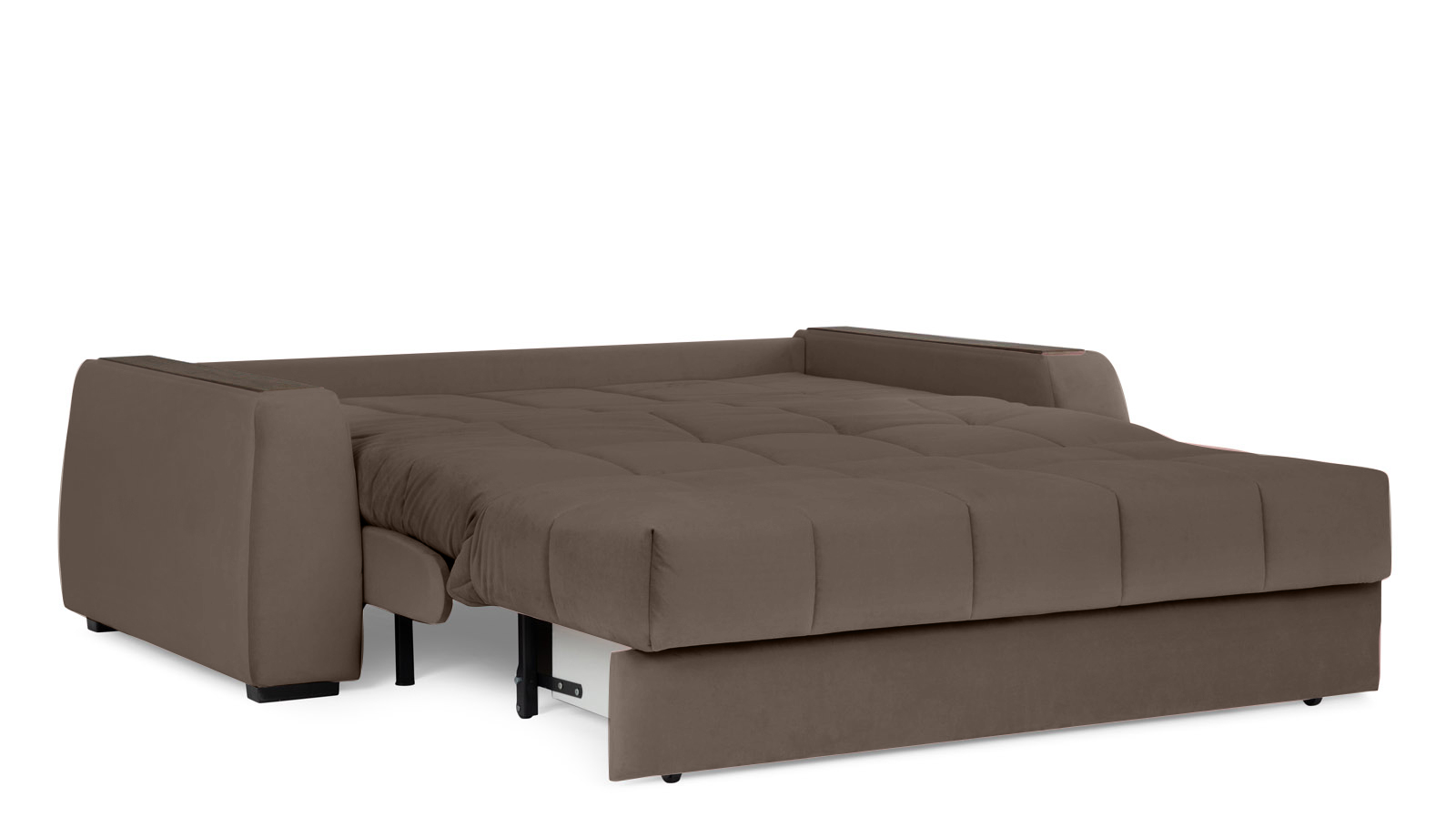 Диван - кровать Domo Pro с накладкой цвета венге, стежка квадрат, ткань Sky Velvet 02 140x216 — в мебель-центре Озерцо
