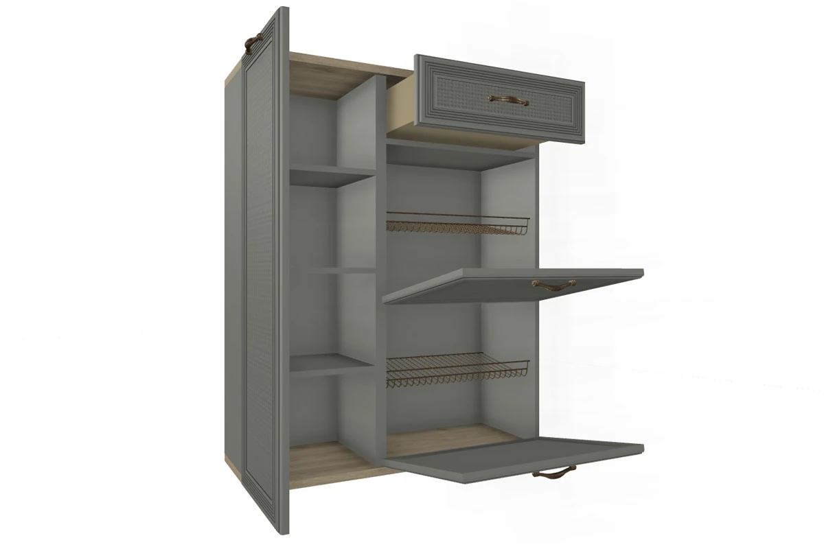 Тумба ТБ-1002-ГС-СО (Гикори Джексон Светлый/Серый Оникс) — Мебель-центр Озерцо