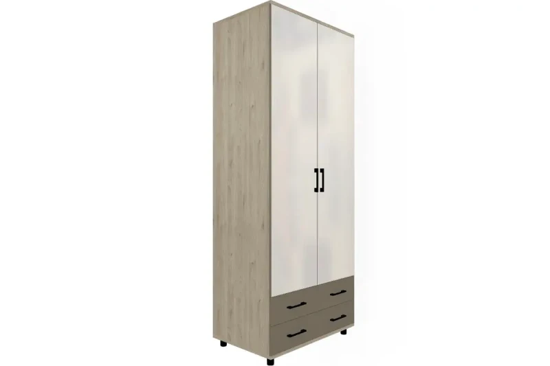 Шкаф для одежды и белья ШК-5007-ГС-ЛМ (Гикори Джексон Светлый/Латте Матовый) в мебель-центре Озерцо