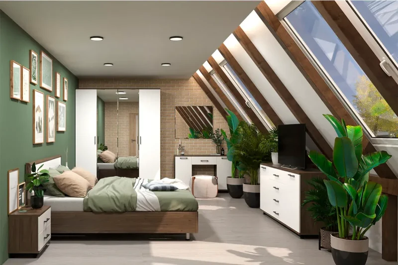 Спальня Грейс комплект 4 (Гикори Джексон Темный/Белый Бриллиант Глянцевый) - купить в Озерце