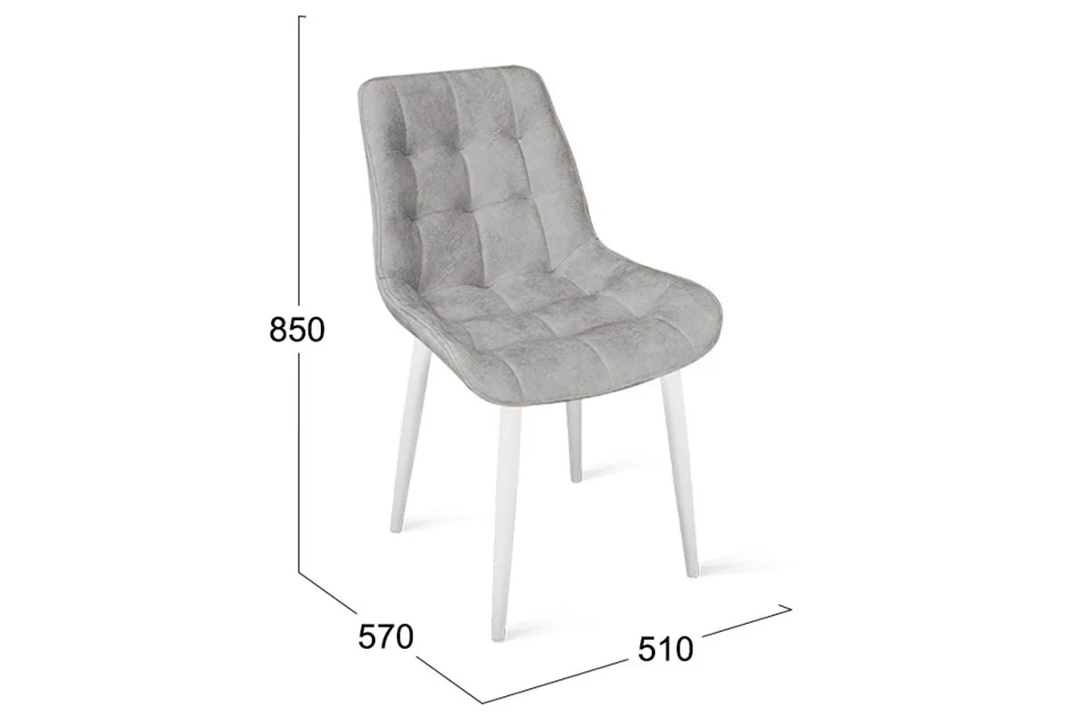 Стул Boston (Белый Муар/Велюр V004 Светло-серый) - купить в Озерце