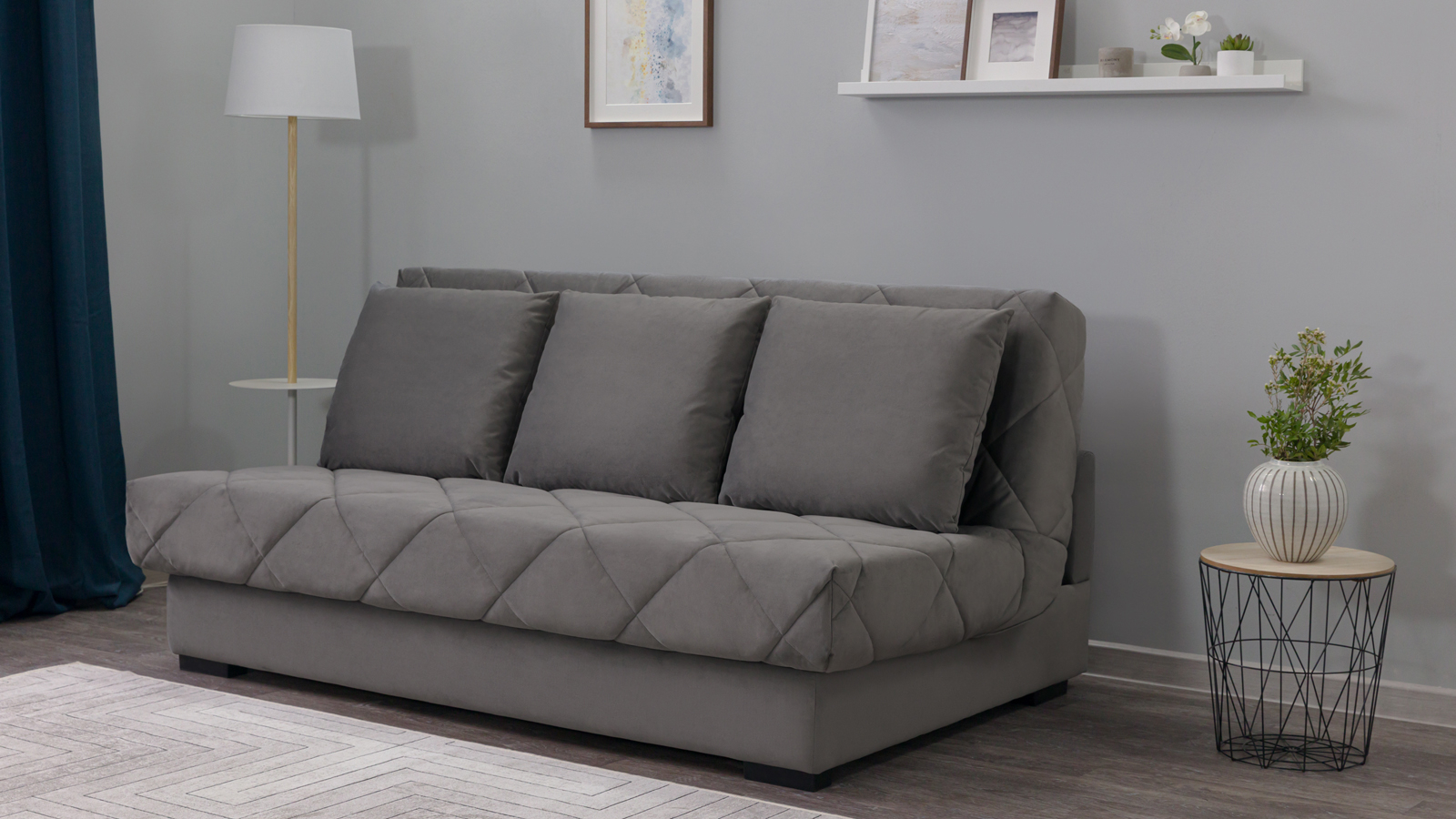 Диван Vega Nova Sky velvet 16 с коробом для белья 128x197 — купить в Озерце