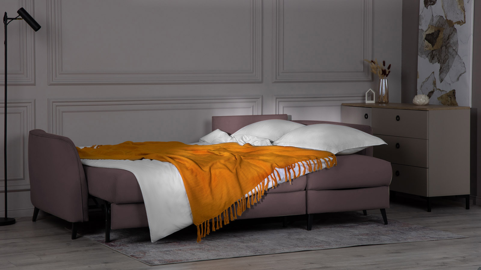 Диван -кровать угловой Laguna, Тк. Casanova Lilac 159x245 — купить в Озерце