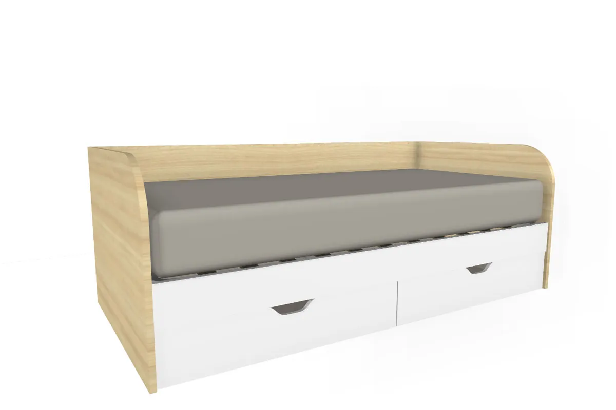 Детская Грейс композиция 1 (Ясень Асахи/Белый Бриллиант Глянцевый) — Мебель-центр Озерцо