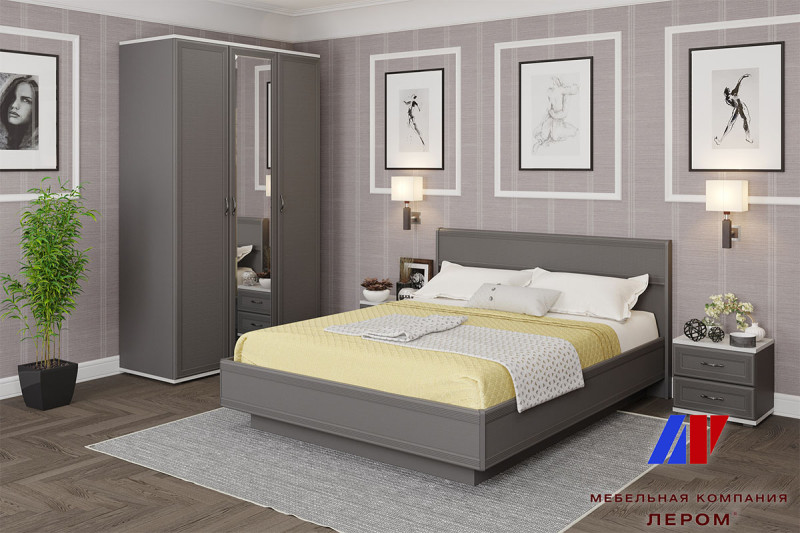 Готовый комплект для спальни СК-1009-СЯ-СО (Снежный Ясень/Серый Оникс) - купить в Озерце