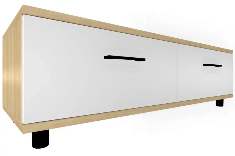 Тумба ТБ-5073-АС-БГ (Ясень Асахи/Белый Бриллиант Глянцевый) — Мебель-центр Озерцо