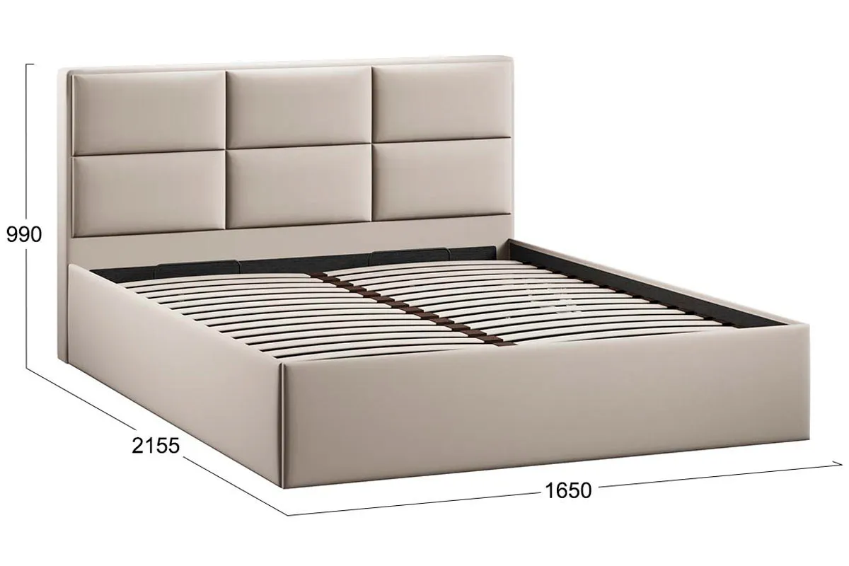 Кровать Стелла с ПМ Тип 1 и заглушиной 160х200 (Велюр/Confetti Cream) - купить в Озерце