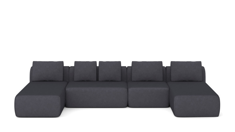 Диван модульный Molto, 4 секционный, 170+125+85+170+85+125+85+85, ткань Galaktika blue 57 — купить в Озерце