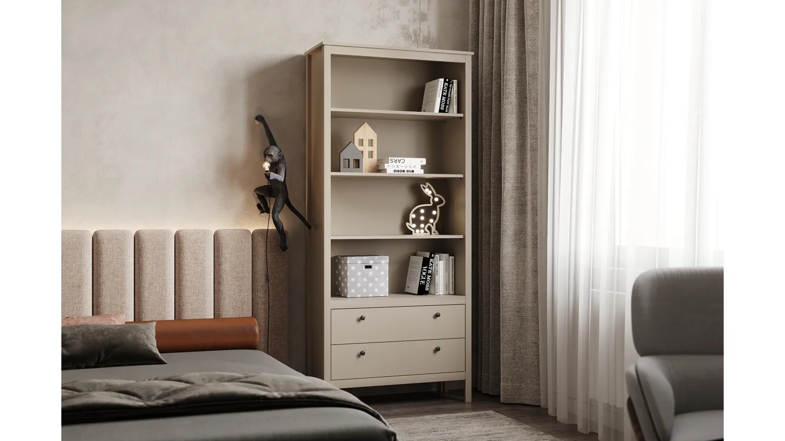 Стеллаж Kasli, цвет Капучино, 2 ящика, 37x90 — купить в Озерце