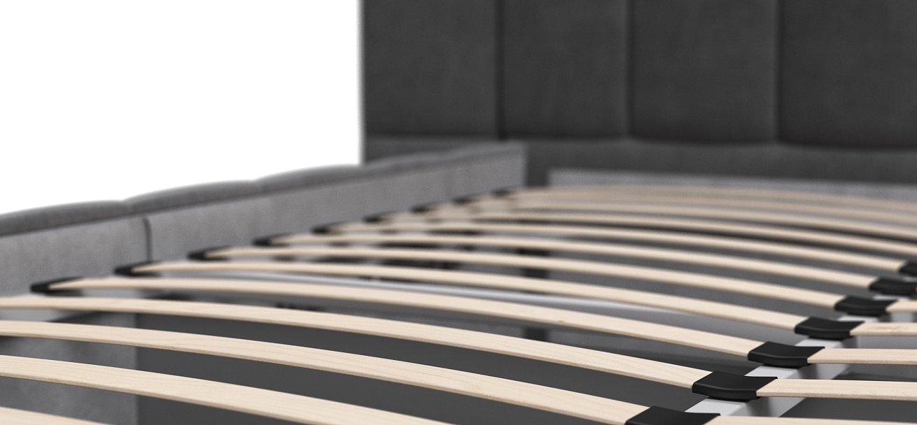 Босс ХО Кровать 180*200 Велюр Монолит серый - купить в Озерце