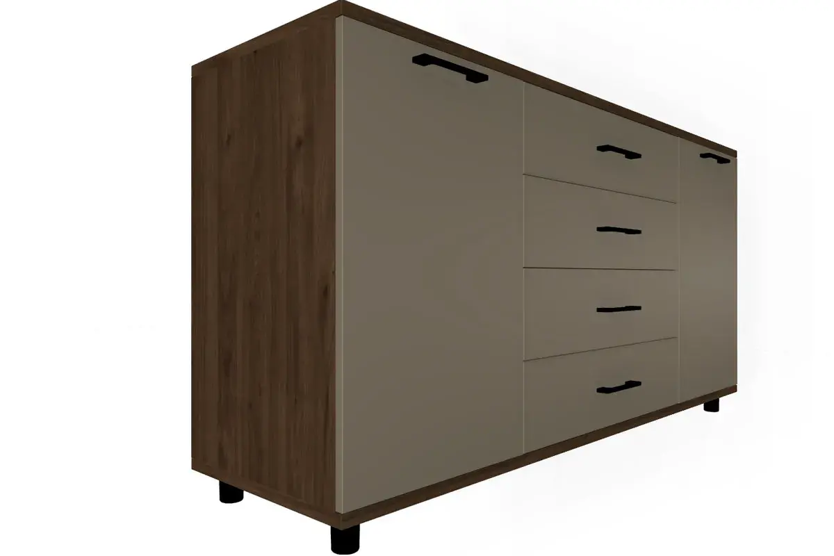 Спальня Грейс комплект 4 (Гикори Джексон Темный/Латте Матовый) - купить в Озерце